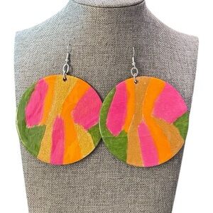 Custom Made Hand-painted “3 Abstract Statement Earrings